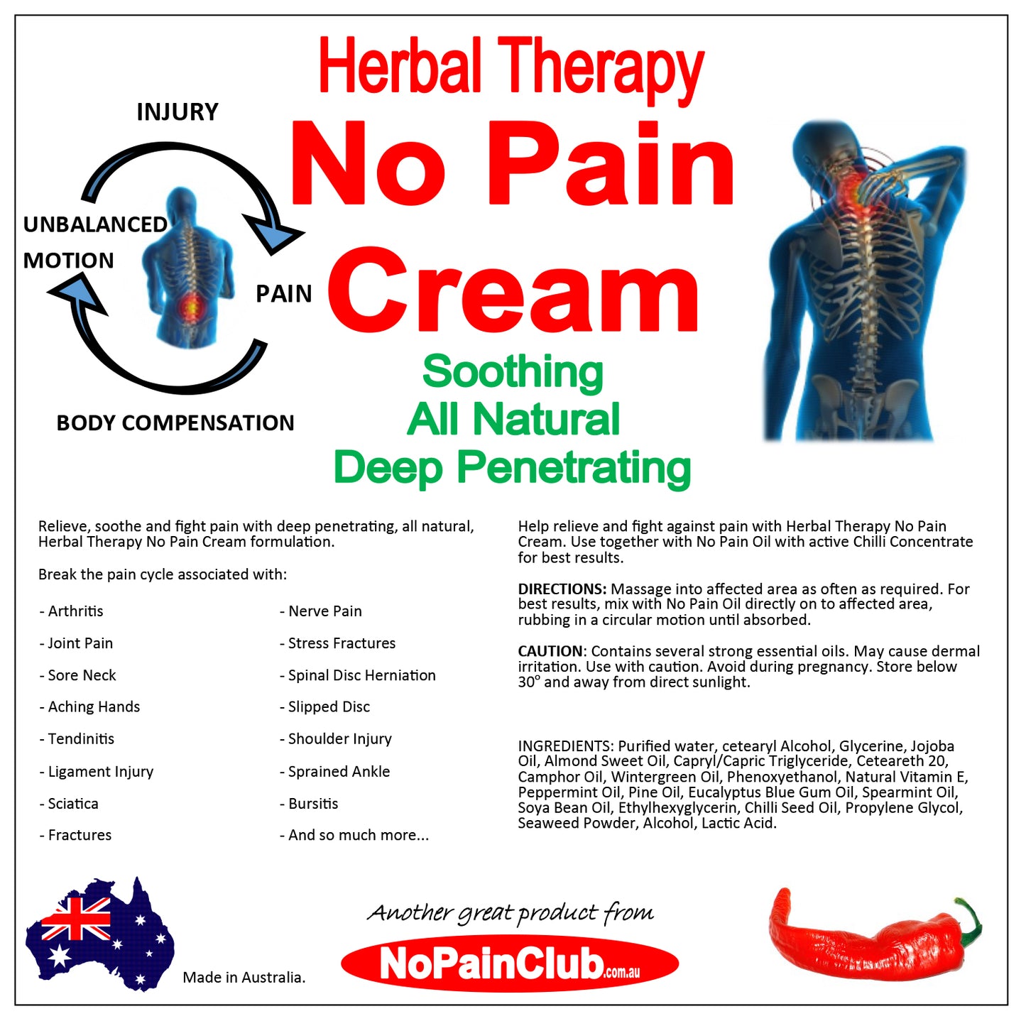 Herbal Therapy No Pain Cream and Herbal Therapy No Pain Oil Pack